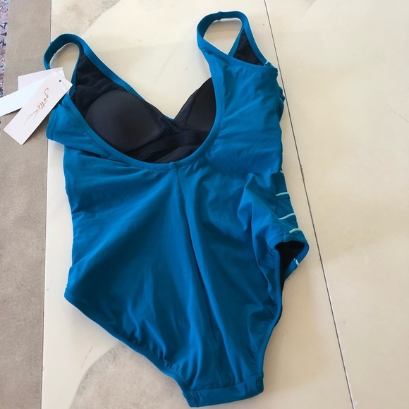 NWT $118 Gottex Ray of Light Teal Swimsuit - Picture 6 of 8